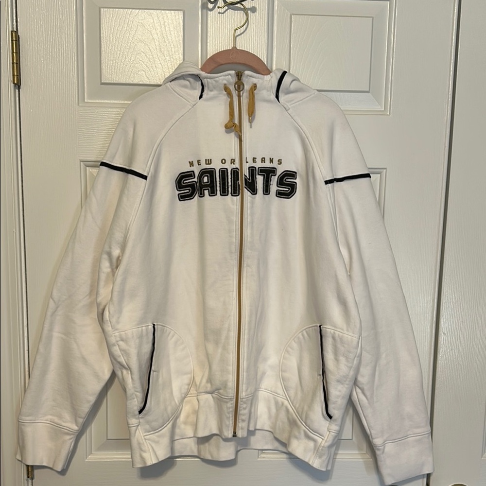 New Orleans Saints White Jacket - Like New! 3XL